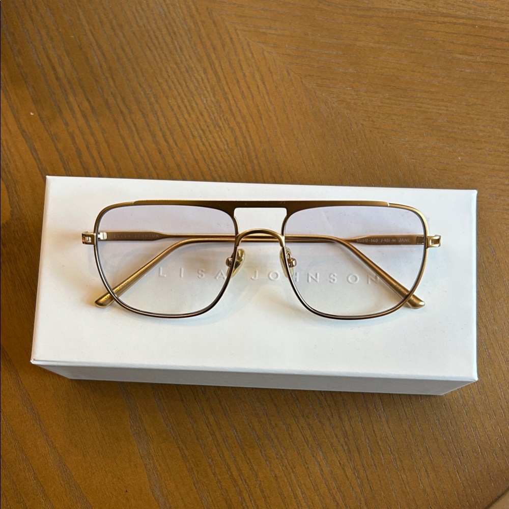 Elisa Johnson Jane Gold Frame Glasses Sunglasses